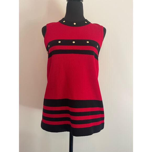 J.S.S knitwear womans jacket suit petite Sm red/black wool blend classic luxury - Picture 2 of 16